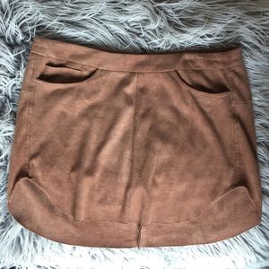 Suede mini skirt