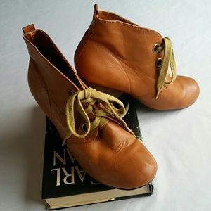ModCloth Caramel Vegan Leather Bootie