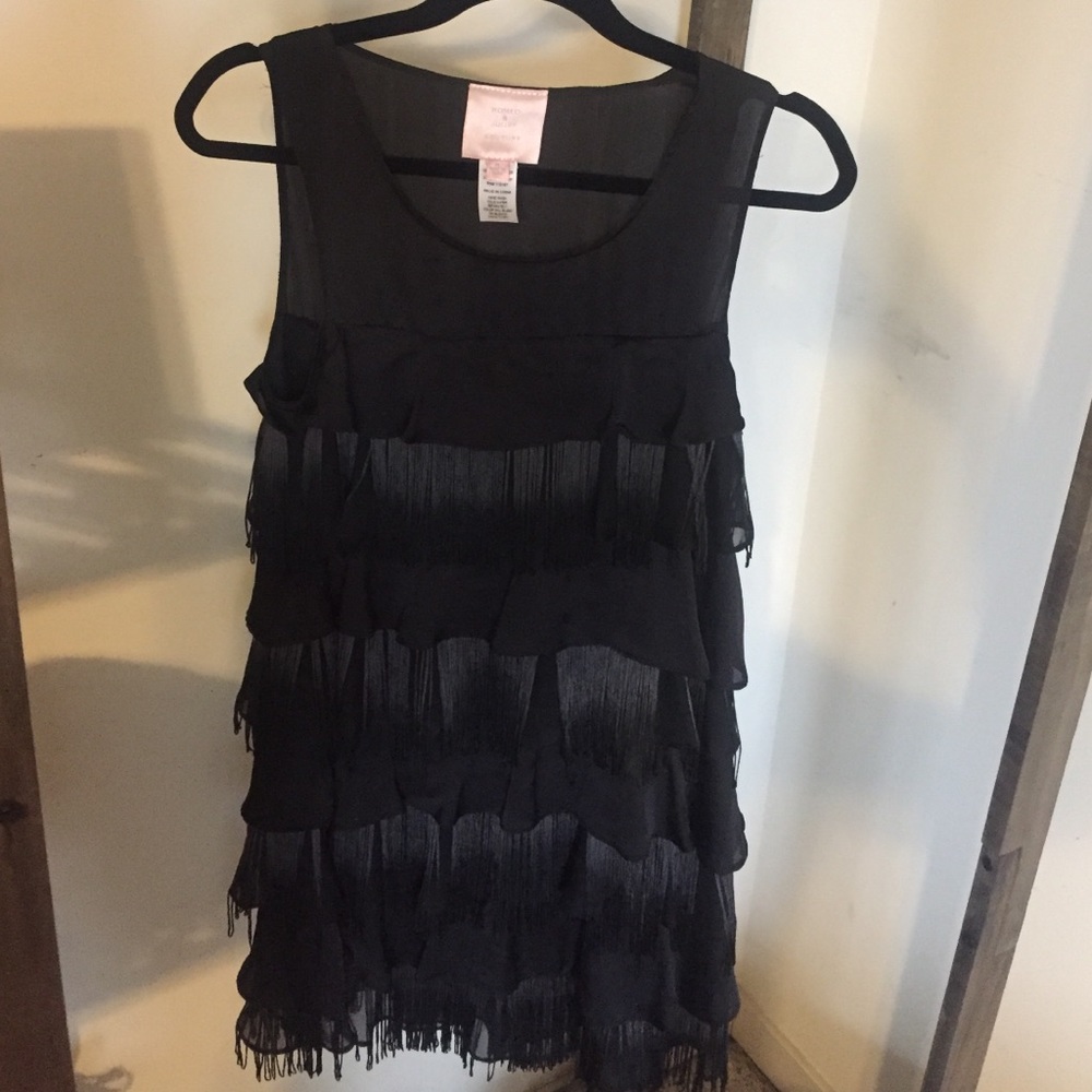 Romeo + Juliet Couture black fringe dress