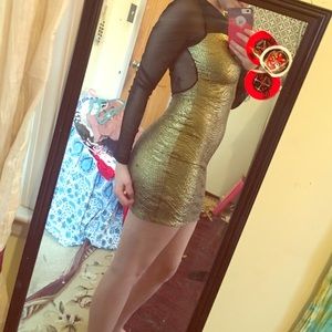 Gold and black dress