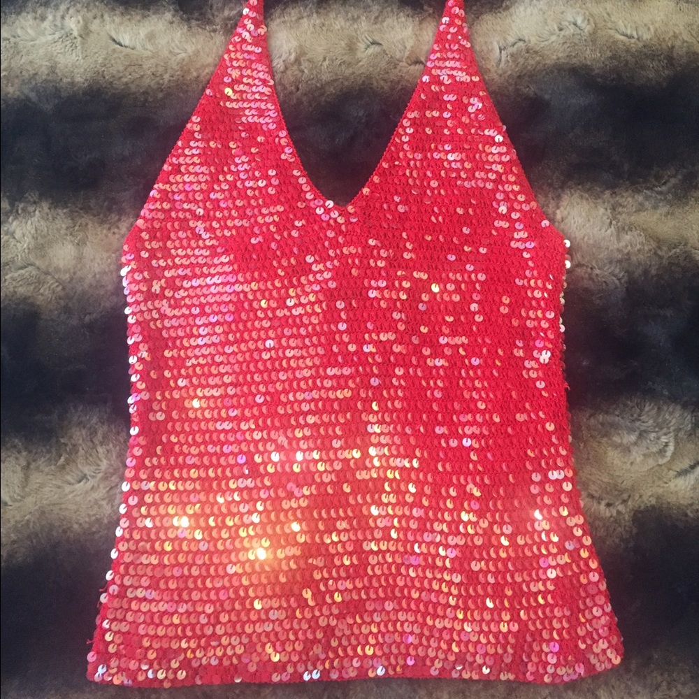 Sequin Halter Top