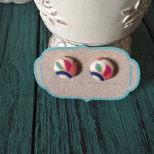 Multi Colored Fabric Wrapped Earrings