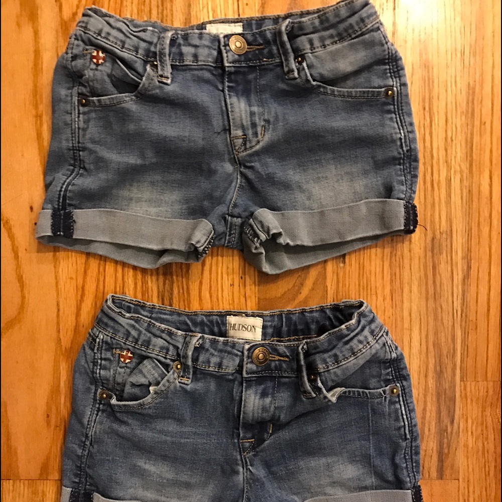 Hudson girls jean shorts size 5 both for $11