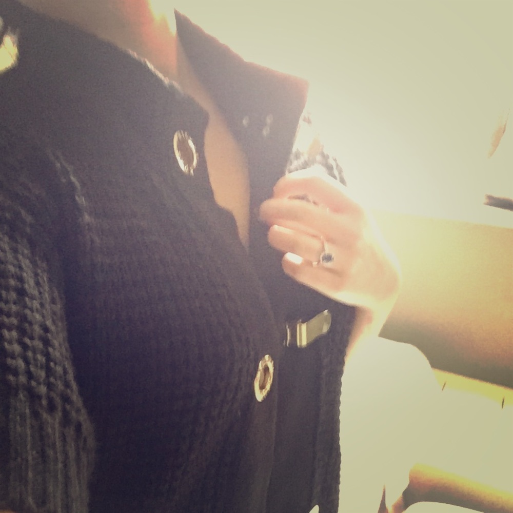 Michael Kors P/S sweater cardigan with gold buckle