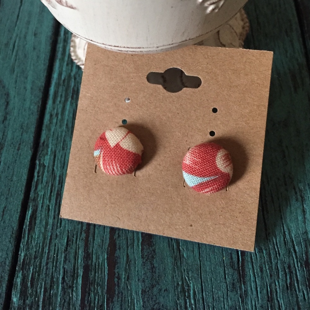 Multi Fabric Wrapped Earrings