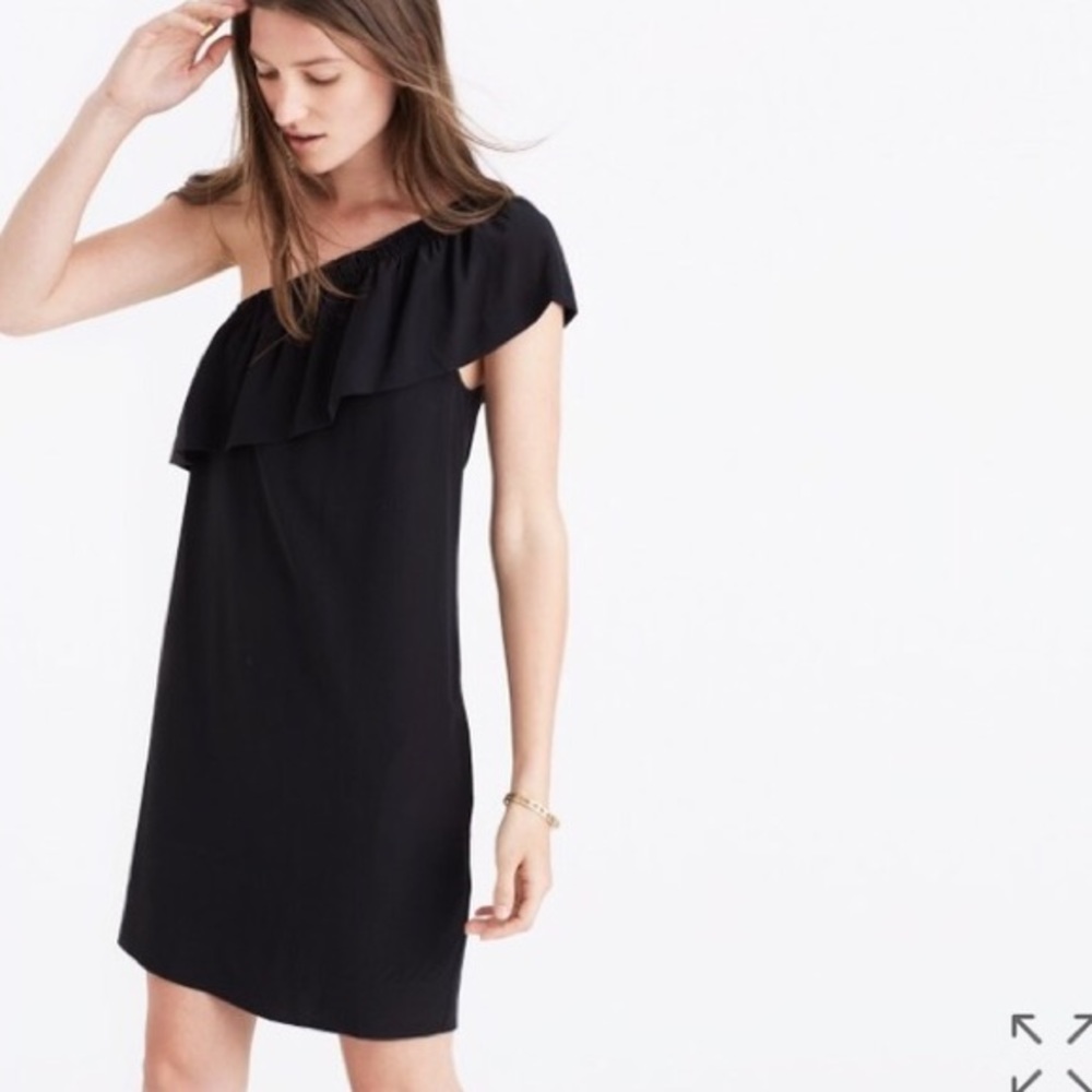 Madewell Silk One-Shoulder Dress