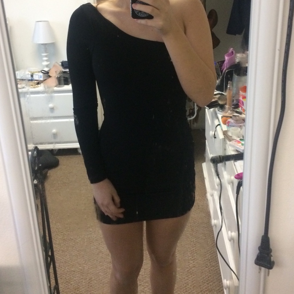 Black off the shoulder dress
