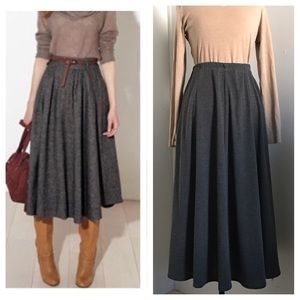 Beautiful gray long skirt and black skirt