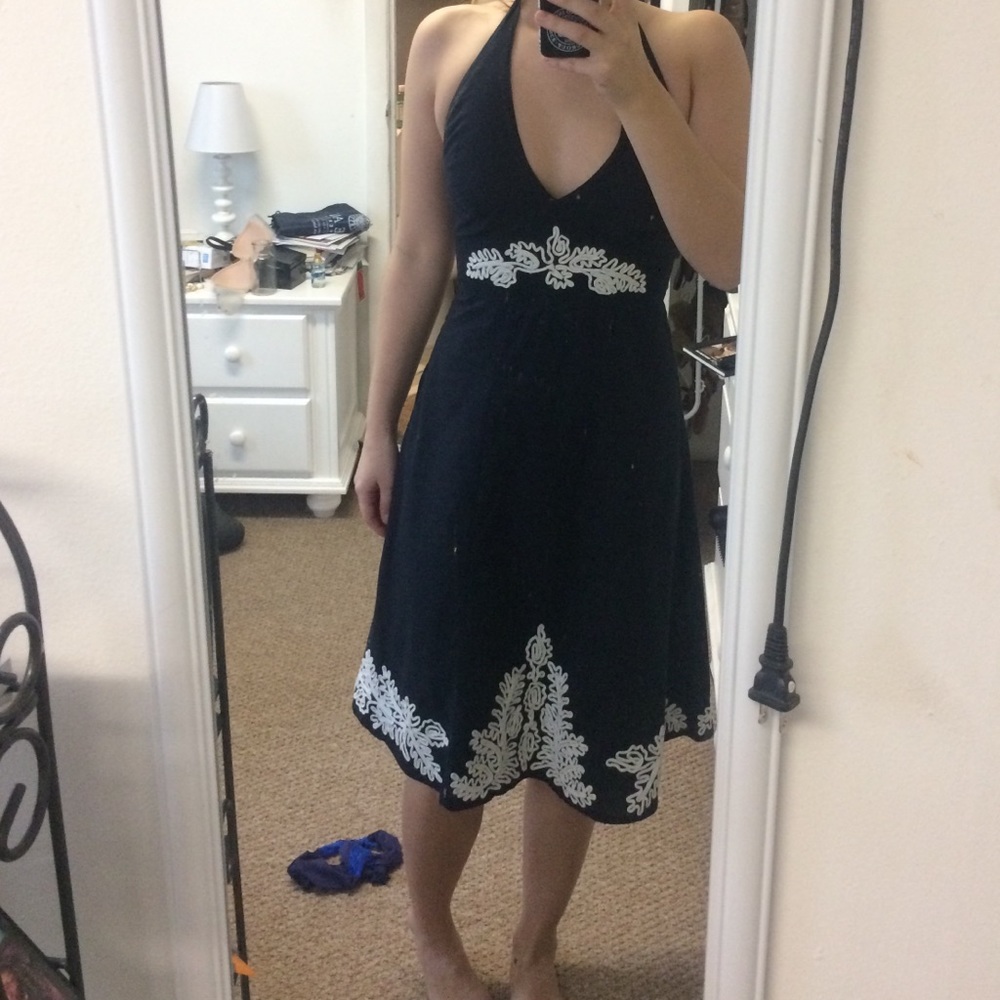Navy and lace dress