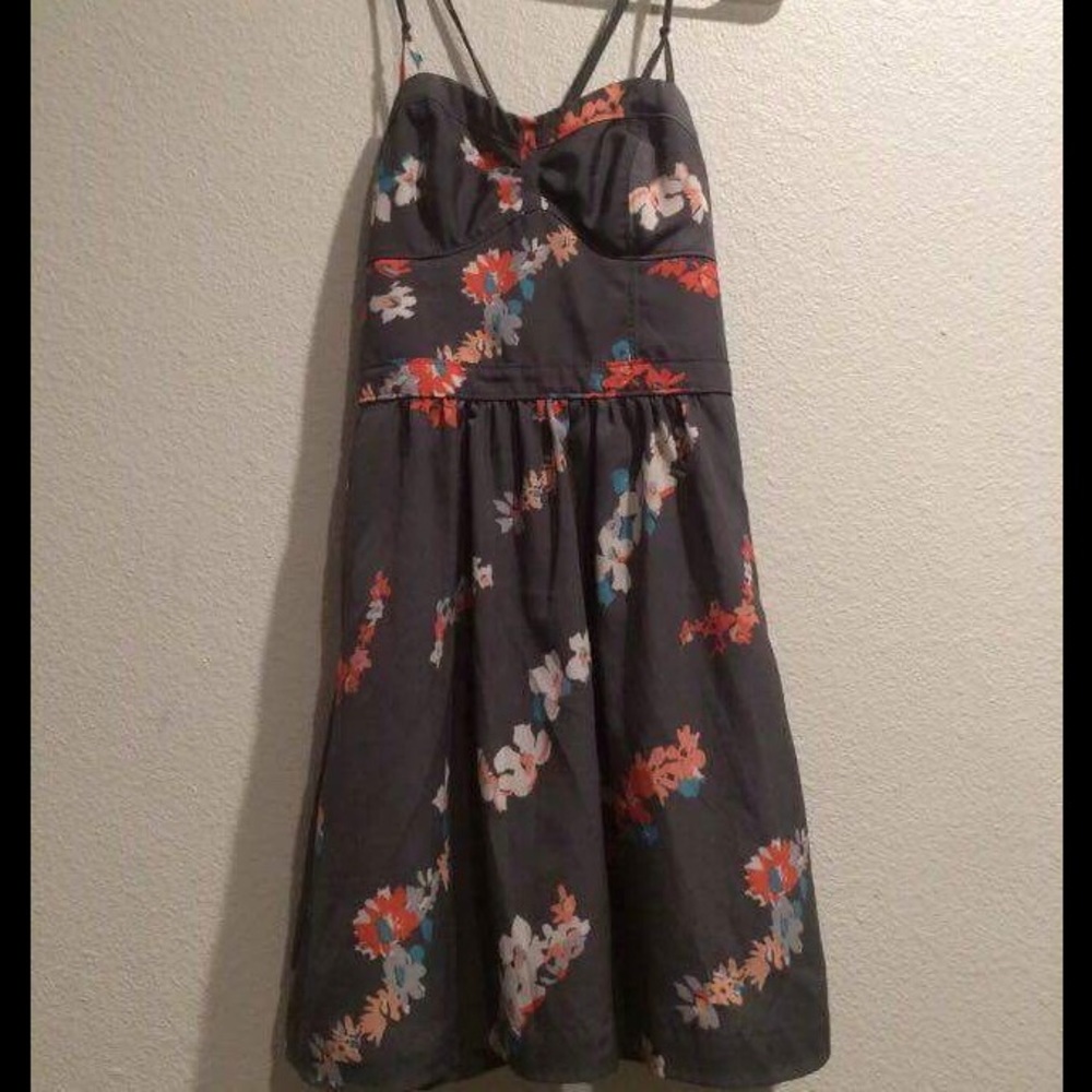 American Eagle Floral Pink Gray Dress size 0