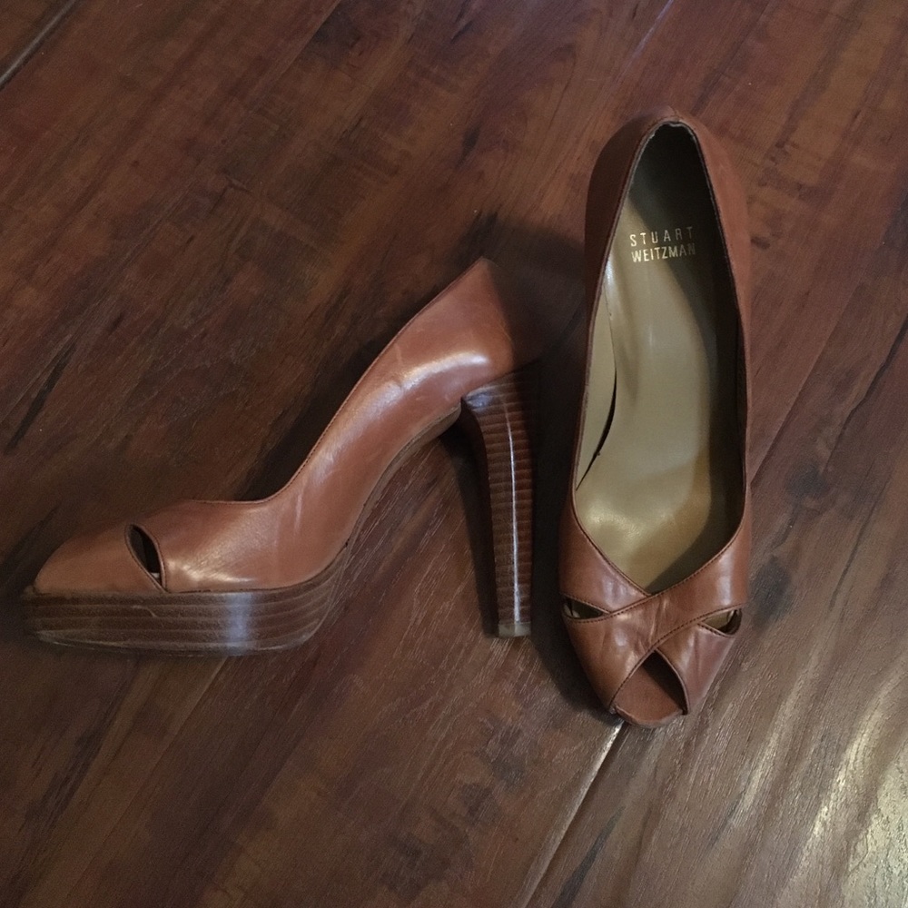 Stuart Weitzman Beige Leather High Heels