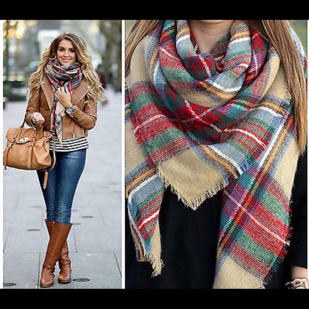 Tartan Blanket Scarf NEW
