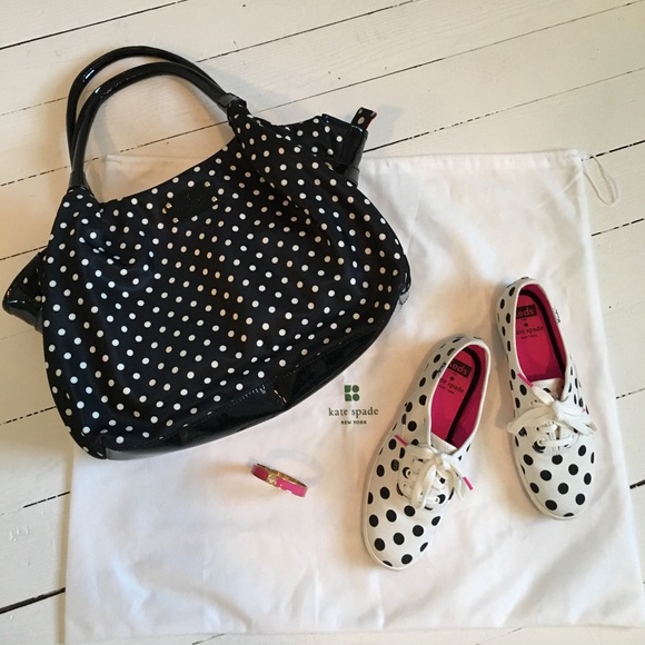 kate spade Handbags - Kate Spade New York polka dot nylon shoulder bag.