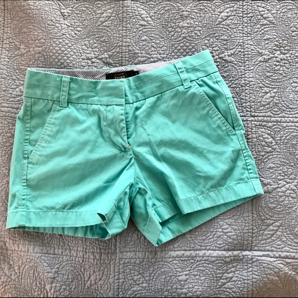 Turquoise j.crew chino shorts