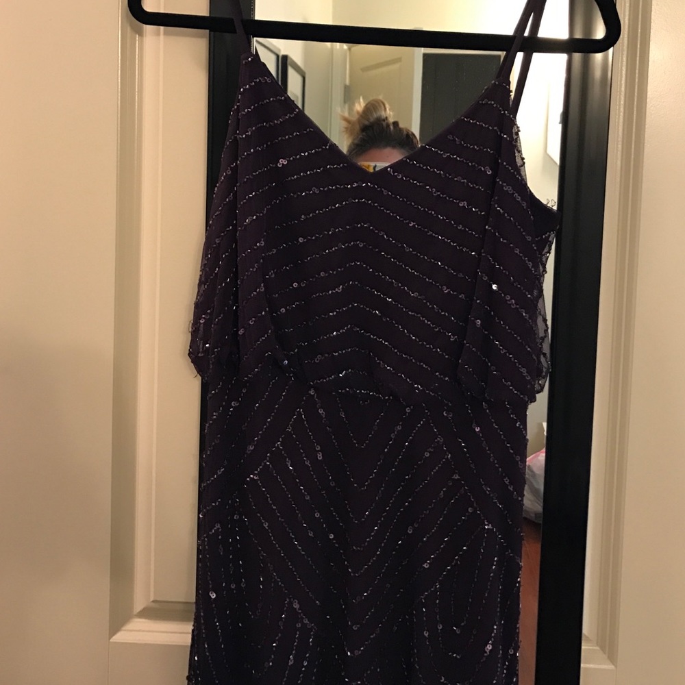 Dark purple beaded gown