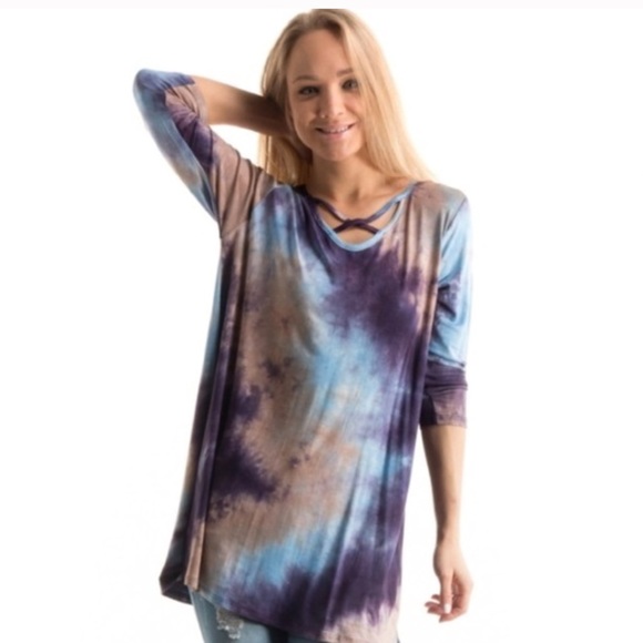 Criss cross tie dye Tunic ⭐️1LEFT ⭐️HP ⭐️ - Picture 4 of 6