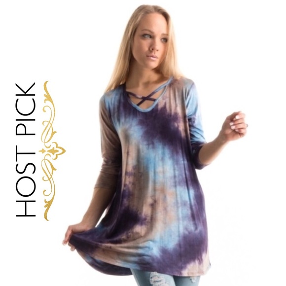 Criss cross tie dye Tunic ⭐️1LEFT ⭐️HP ⭐️ - Picture 2 of 6