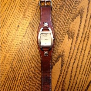 Fossil brown leather watch