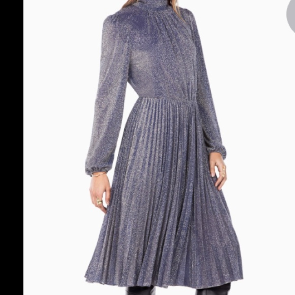 BCBGMAXAZRIA Coleen Metallic Jersey Dress.