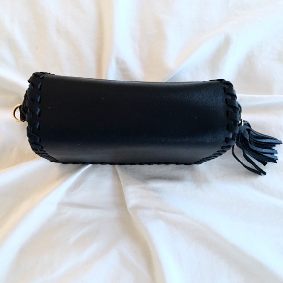 Black Whipstitched Vegan Leather Crossbody - Picture 2 of 4