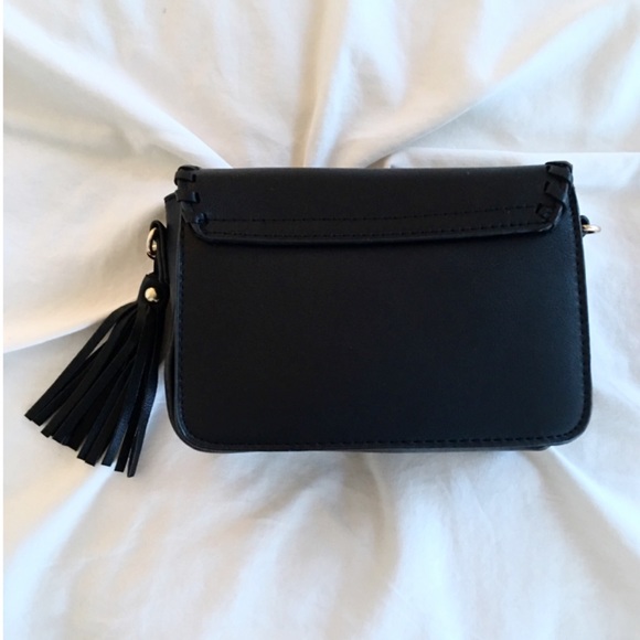 Black Whipstitched Vegan Leather Crossbody - Picture 3 of 4