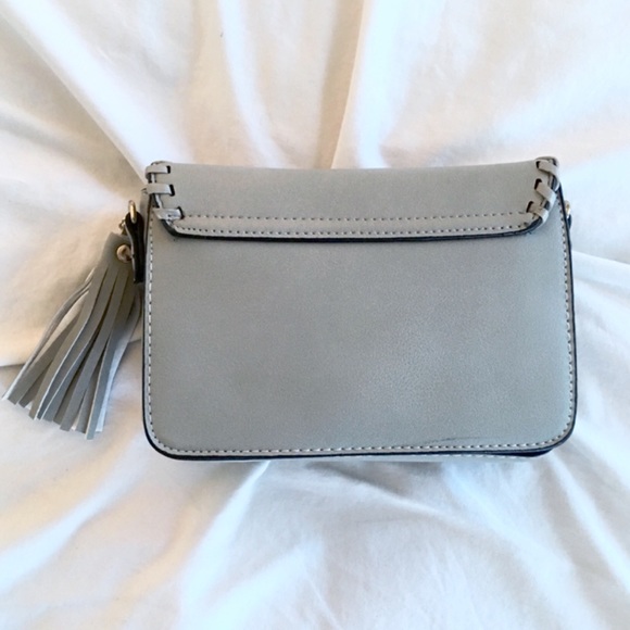 Grey Whipstitched Vegan Leather Crossbody - Picture 3 of 4