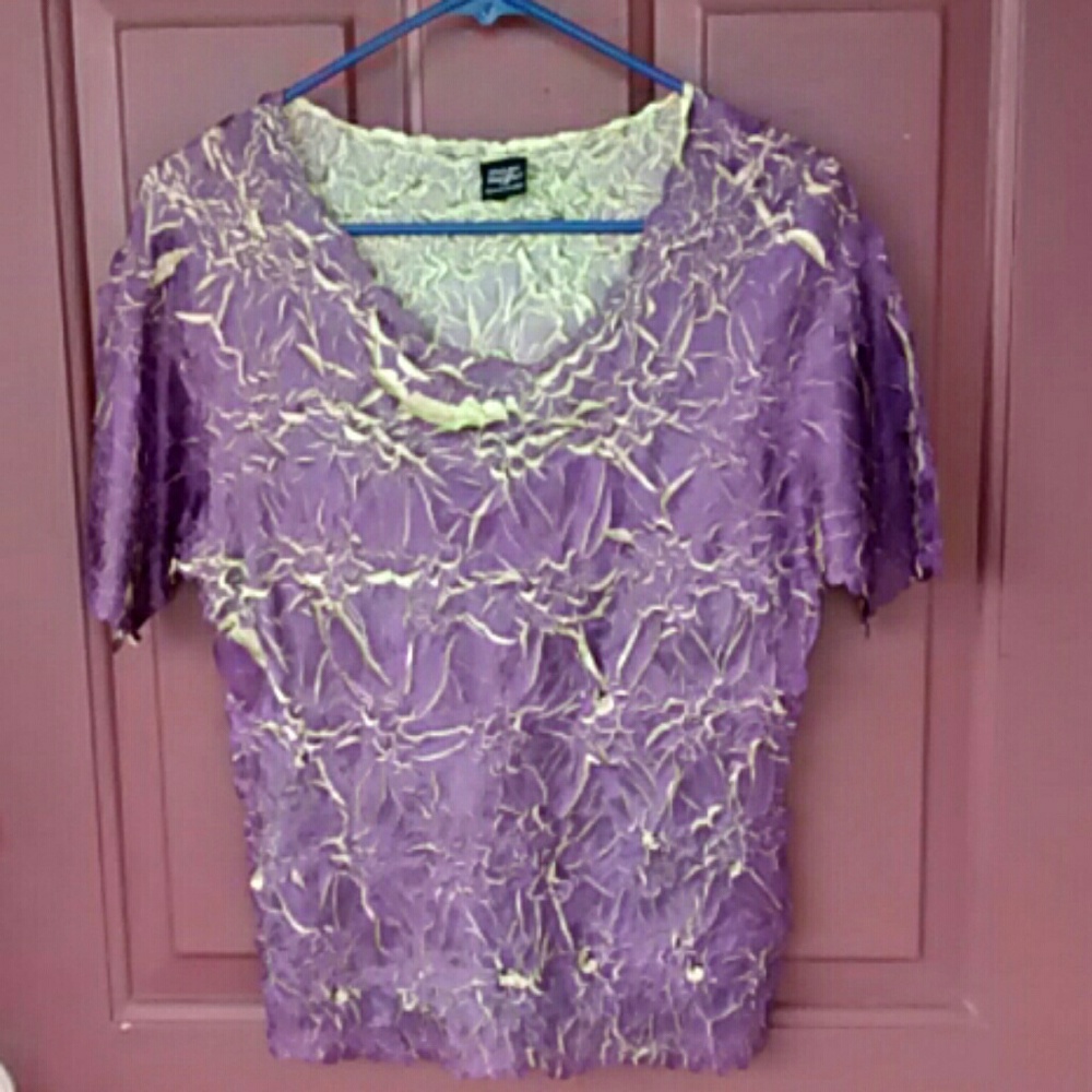 Purple and Green Origami Blouse