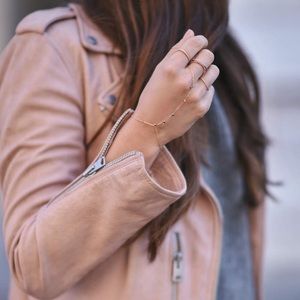 All saints blush leather jacket "Wyatt"