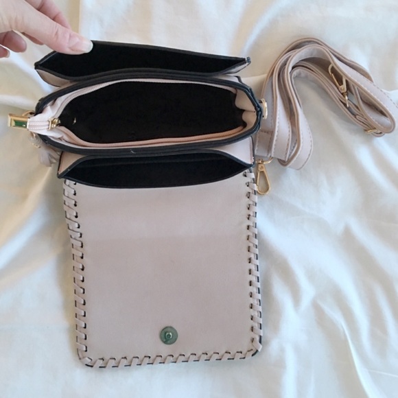 New! Blush Whipstitched Vegan Leather Crossbody - Picture 4 of 4