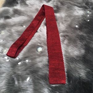 Scarlet & Wine Silk Skinny Tie