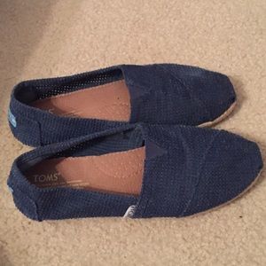 Navy crochet toms