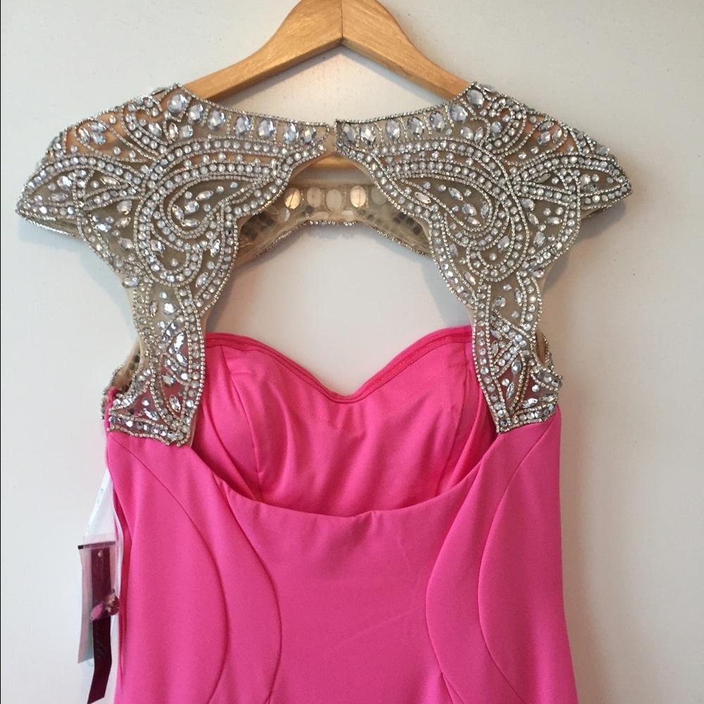 Gorgeous Pink Rhinestone Dress Size 8 NWT