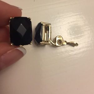 Anne Klein black clip earrings