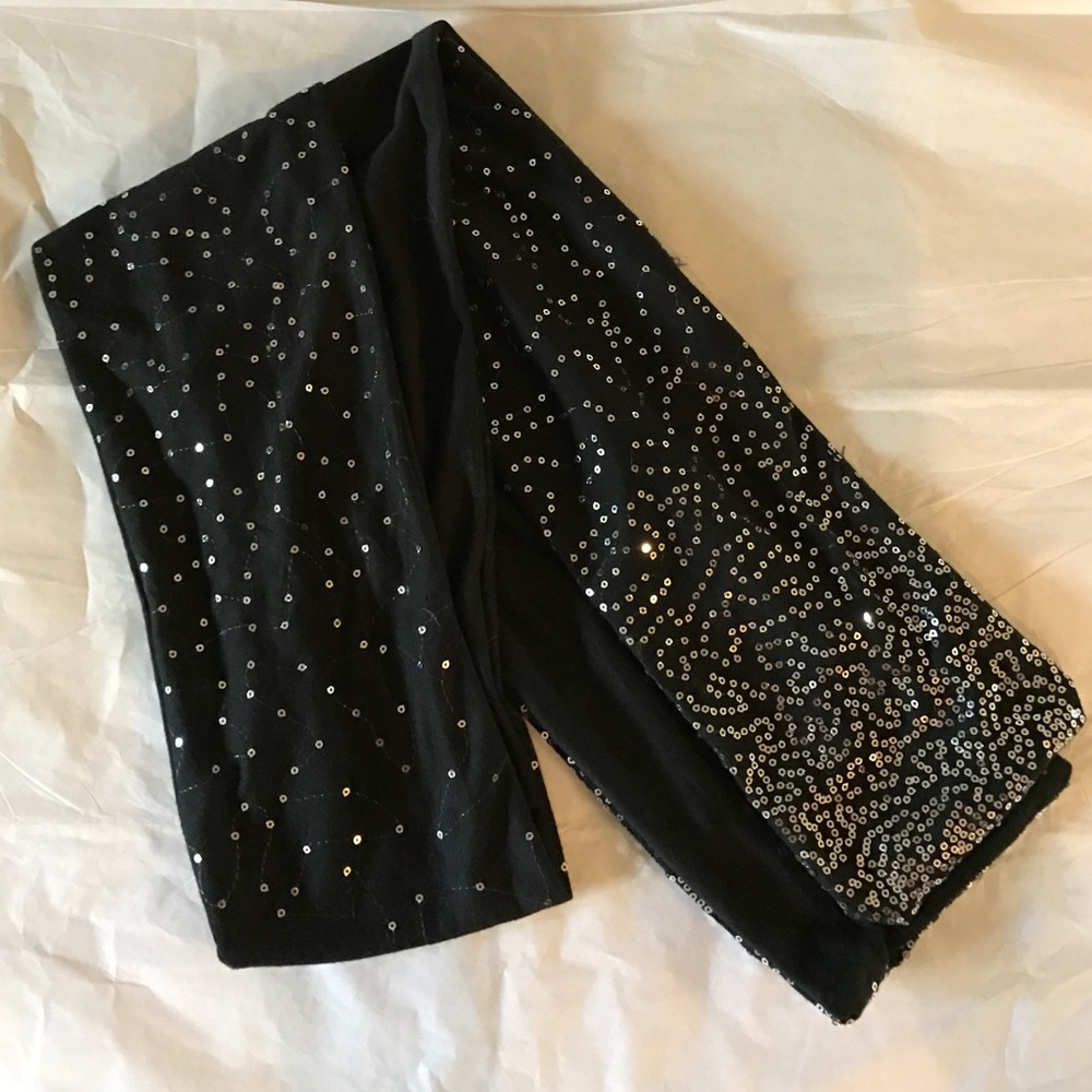 Sold             Disney brand Black Sequined Scarf