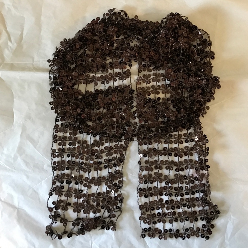 Brown Sequin Scarf