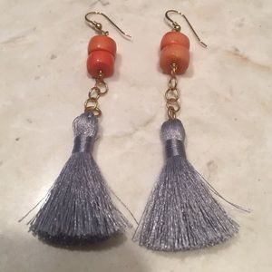 Orange and blue earrings - never worn!