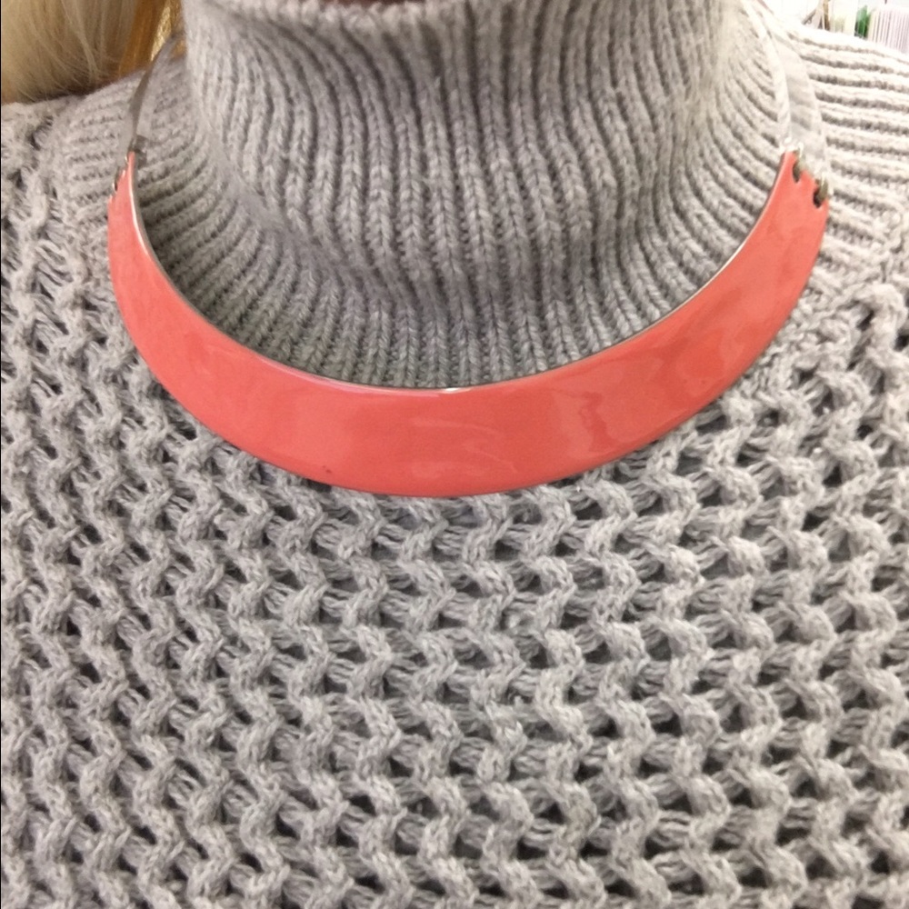 Peach pink modern choker