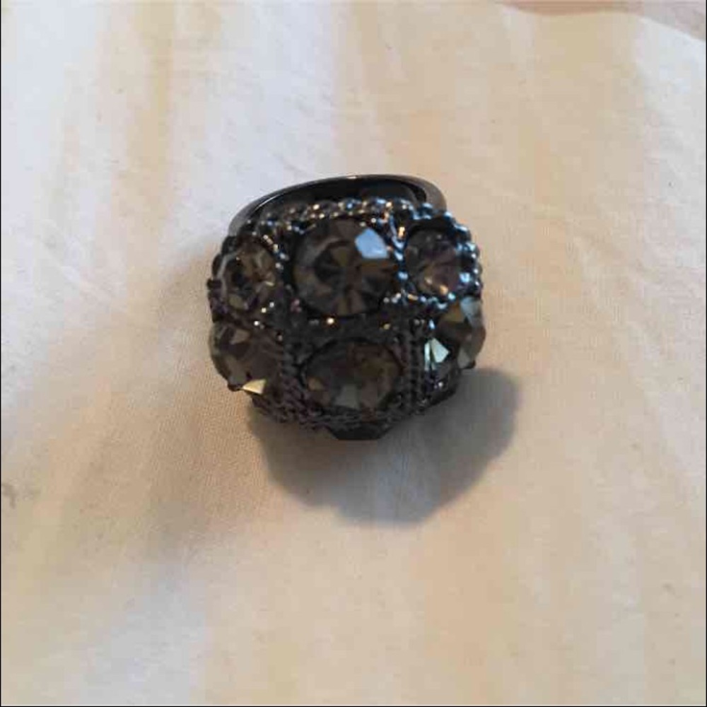 Gun metal Statement ring small from EXPRESS
