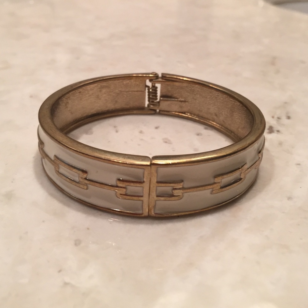 White and gold bangle from express
