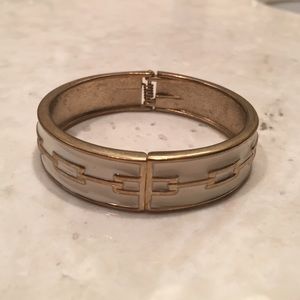 White and gold bangle from express