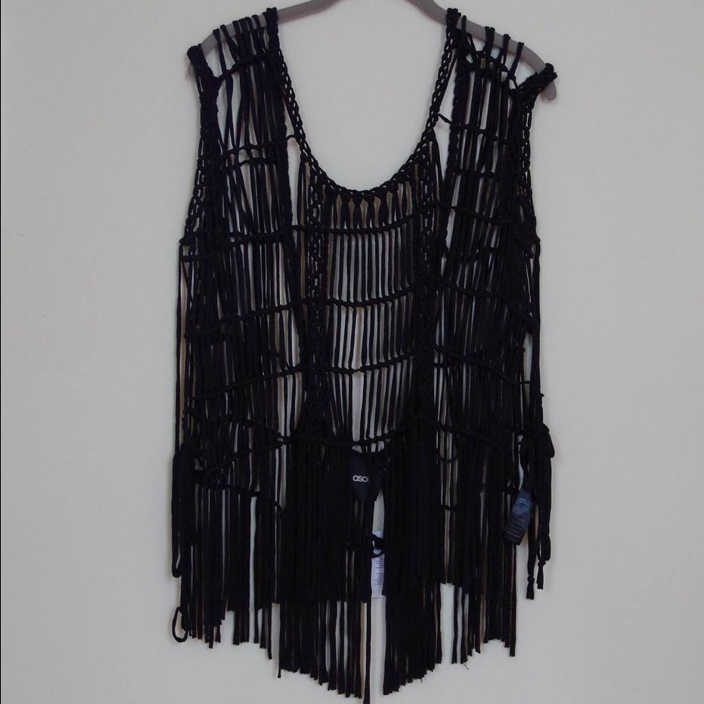 NWT ASOS crochet fringe top