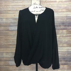 Max Studio Black Sheer Back Top