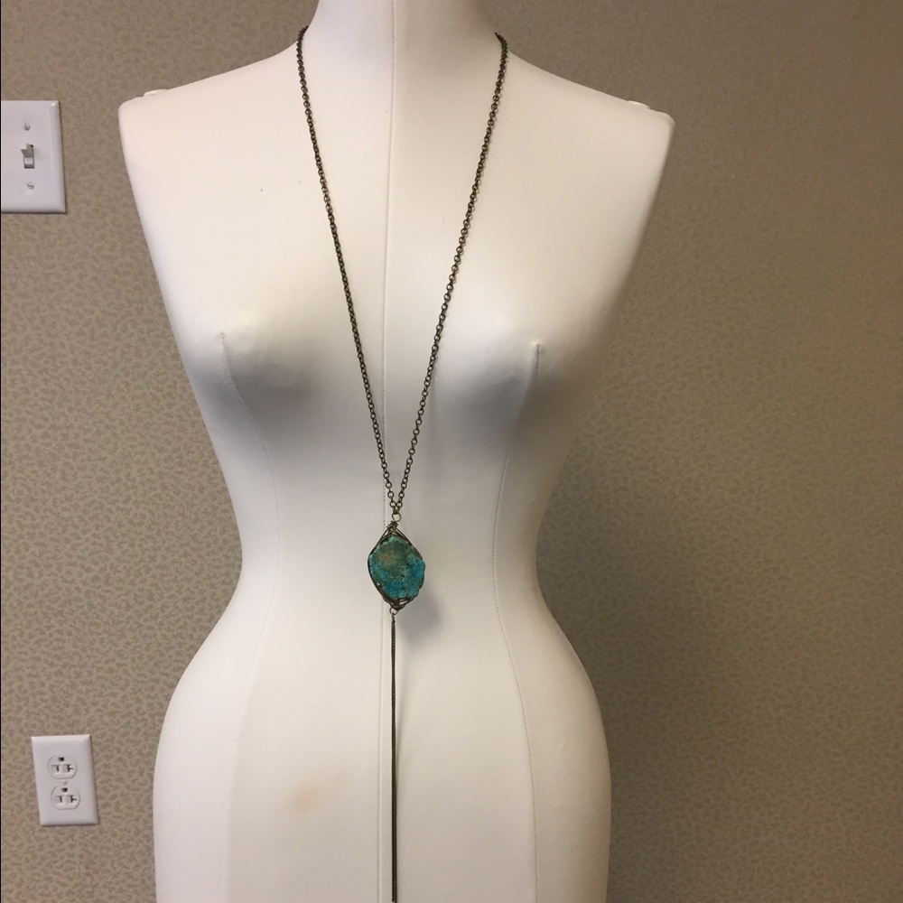 Free People turquoise stone necklace