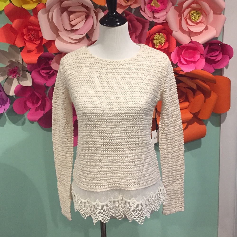 Lace Hem Sweater- Medium - Picture 3 of 4