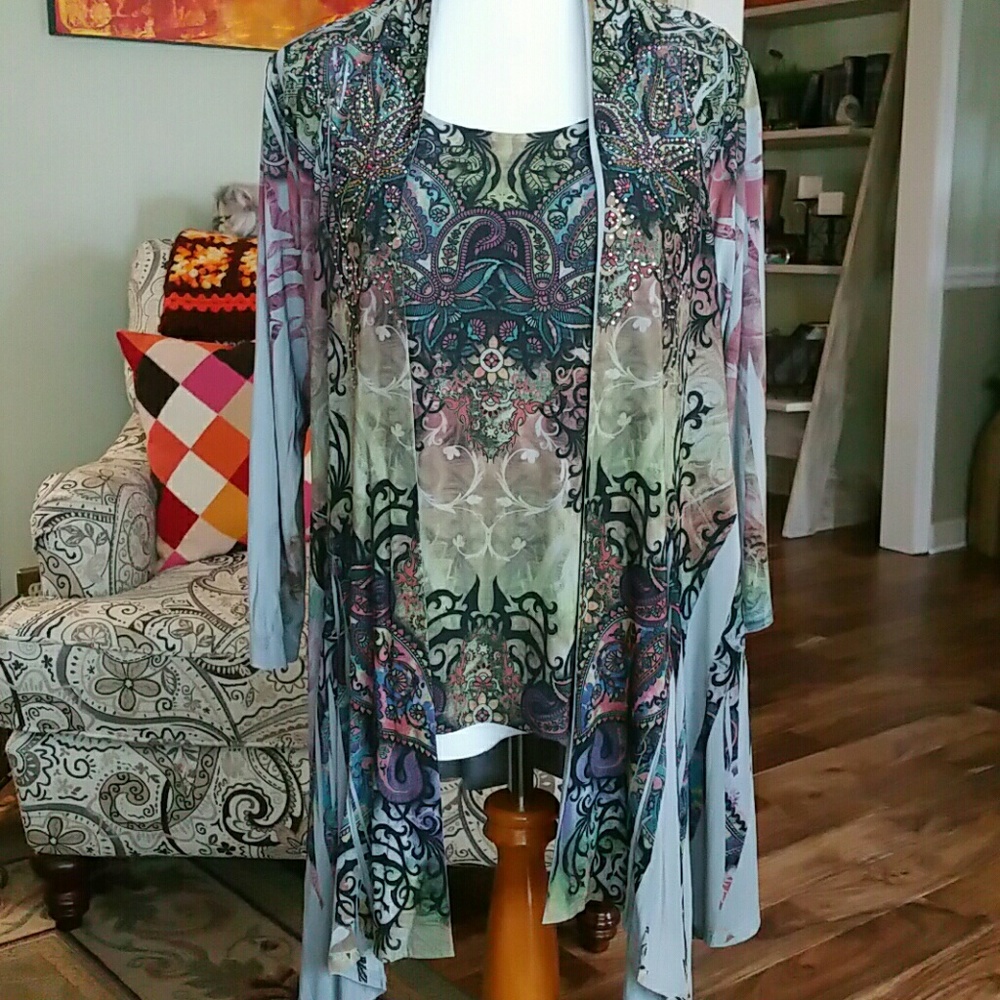 Cardigan with shell 2 pc set