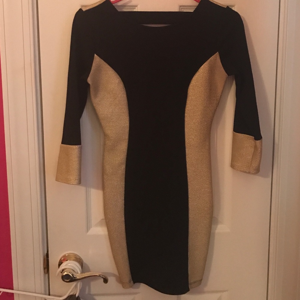 Black and gold dress