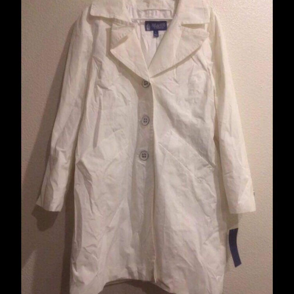 NWT London Fog White Button Down Jacket Size L