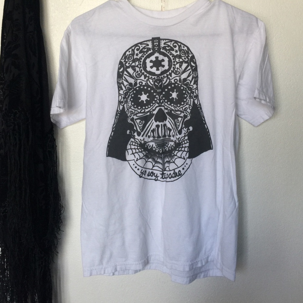 White Darth Vader Sugar Skull Tee