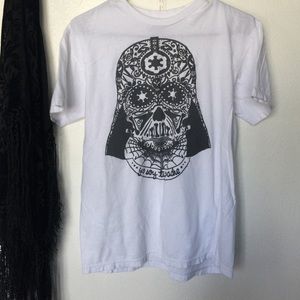 White Darth Vader Sugar Skull Tee