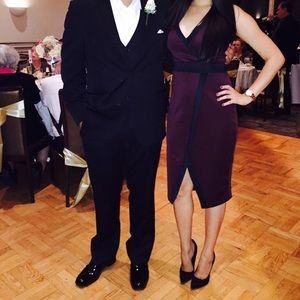 New York & Co. Burgundy/Black Dress